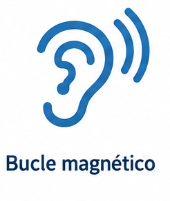 Icono de bucle magnético para personas con discapacidad auditiva INSS Albacete